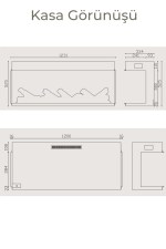 Laden 120 Elektrikli Şömine - 3 Tarafı Cam Çerçeveli, Isıtıcılı, Sınırsız Renkli - Görsel 3