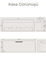 Laden 150 Elektrikli Şömine - 3 Tarafı Cam Çerçeveli, Isıtıcılı, Sınırsız Renkli - Görsel 3