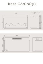 Laden 90 Elektrikli Şömine - 3 Tarafı Cam Çerçeveli, Isıtıcılı, Sınırsız Renkli - Görsel 3