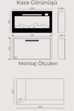 Pagla 100 Elektrikli Şömine - Isıtıcılı, Cam Çerçeveli, Sınırsız Renkli - Görsel 3