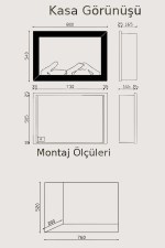 Magel 80 Elektrikli Şömine - Isıtıcısız, Metal Çerçeveli, Tek Renkli - Görsel 3