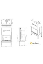 80 cm Düz Asansörlü Şömine Haznesi Ölçüleri